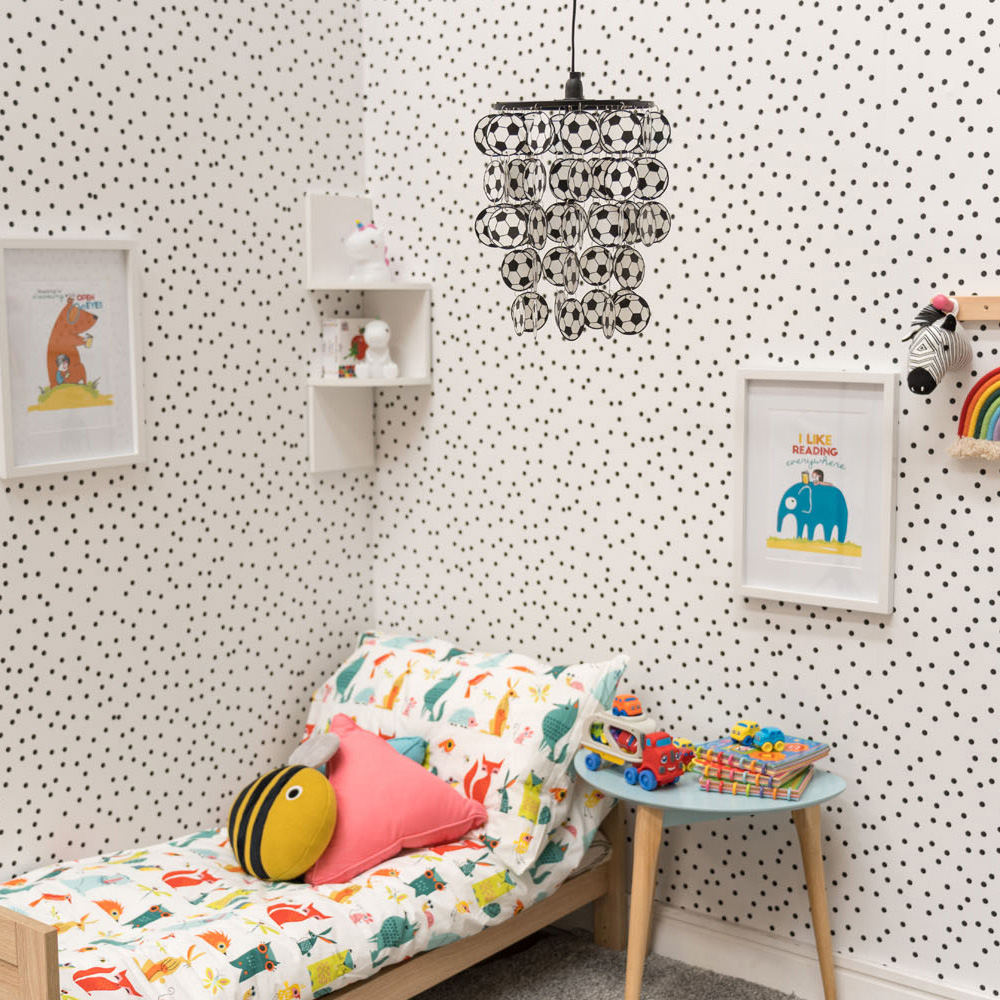 ValueLights Football Black and White Droplet Ceiling Pendant Lamp Shade Image 2