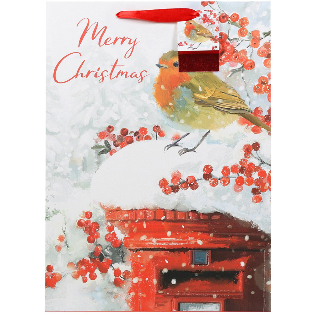 Snowman/Robin Gift Bag - L Image 2