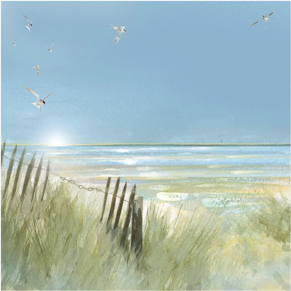 Laura Ashley Beach Walk Wooden Frame Wall Art 50 x 50cm Image 4