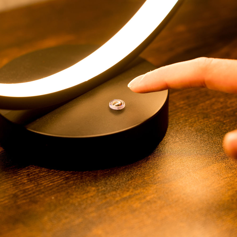 ValueLights Infinity Matt Black Double Twist Integrated LED Table Lamp Image 3