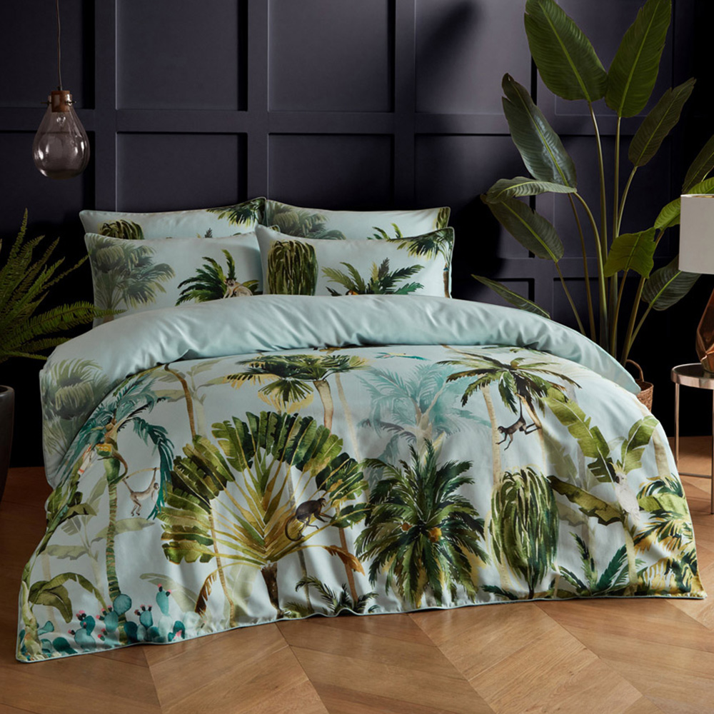 Paoletti Forsteriana King Size Multicolour Palms Duvet Cover Set Image 1