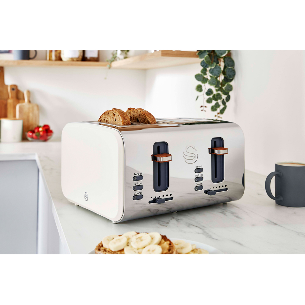 Swan Nordic EEJB147 White 4 Slice Toaster 1.7L Kettle and 20L Microwave Bundle Image 2