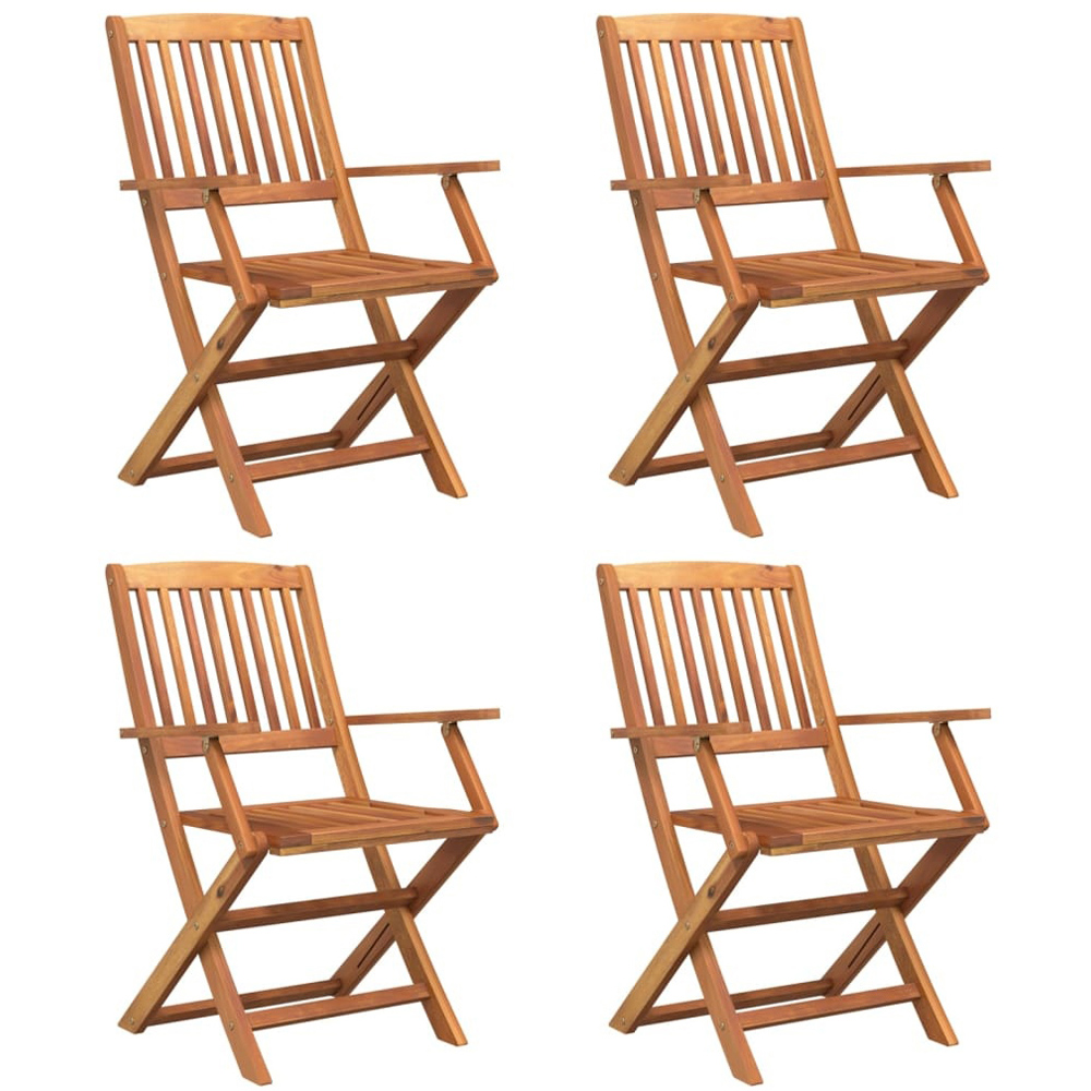 Walplus 4 Seater Solid Wood Acacia Garden Dining Set Image 3