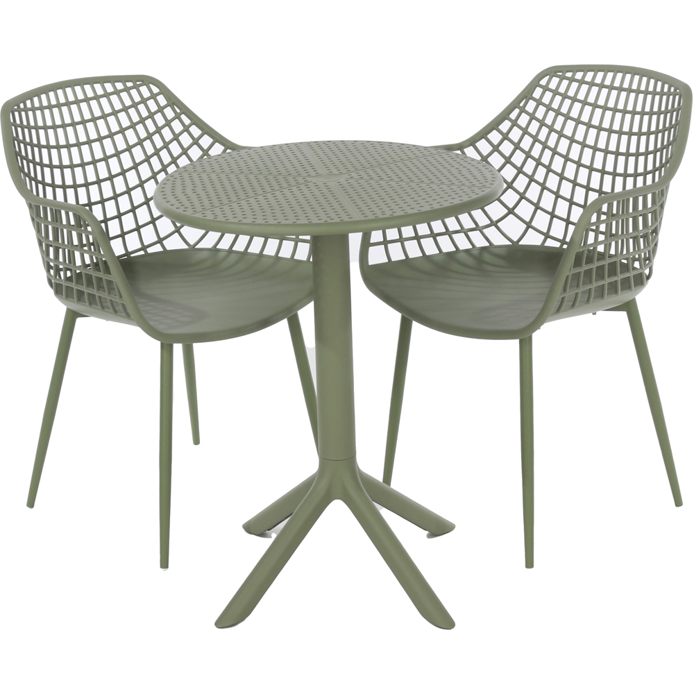 Core Products Rimini Lattice 2 Seater Moss Green Bistro Table Set Image 2