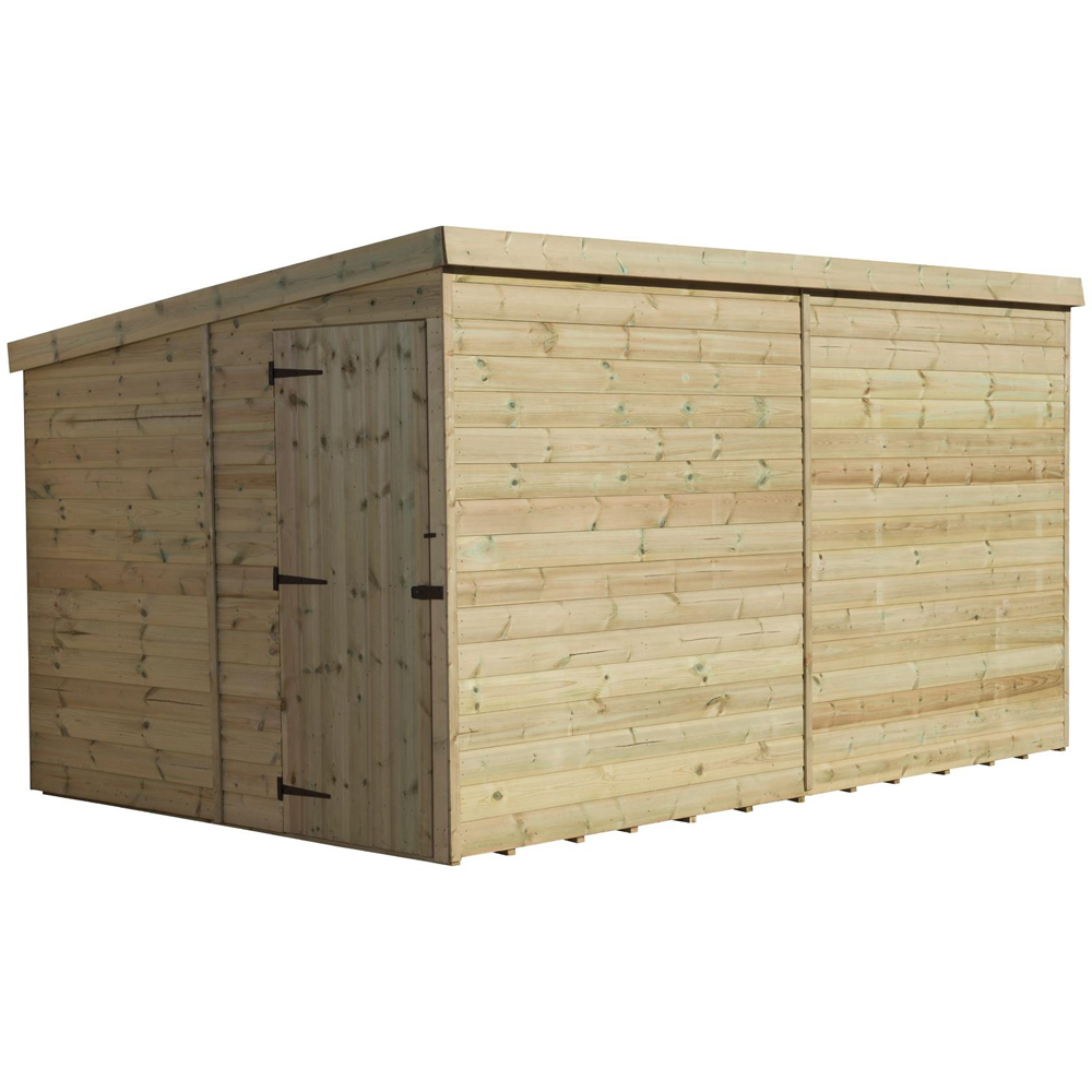 Empire Sheds 2000 12 x 8ft Side Panel Door Tongue and Groove Pent Garden Shed Image 1