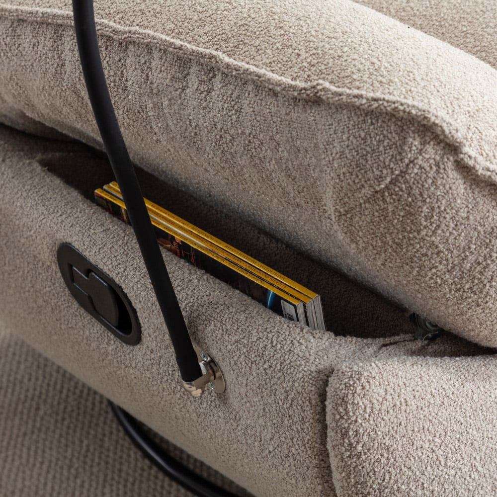 Artemis Home Fallon Light Brown Boucle Swivel Recliner Chair Image 3