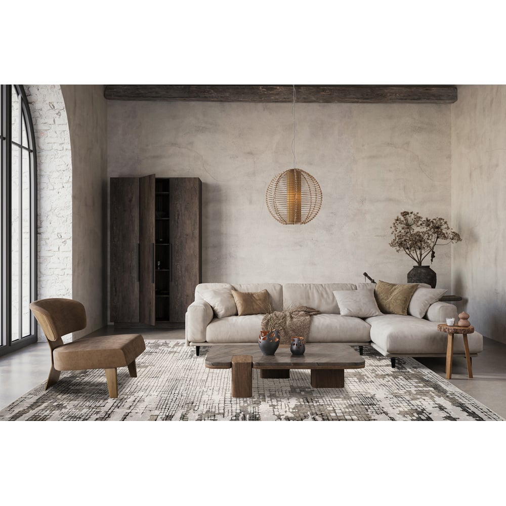 Mayfair Living Room Area Rug Metallic Sheen Contemporary Modern Croc Design - Grey 120cm x 170cm Image 6