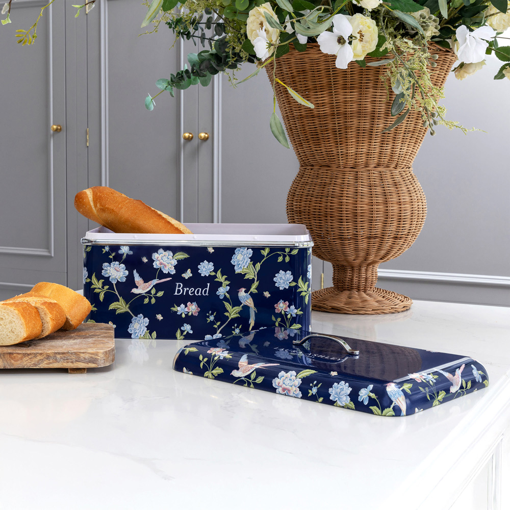 Laura Ashley Navy Floral Bread Bin Image 3