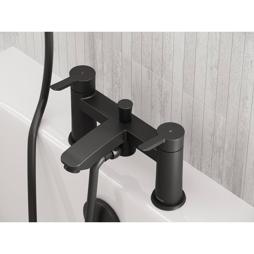 Bristan Apelo Matt Black Bath Shower Mixer Tap with Handset Image 5