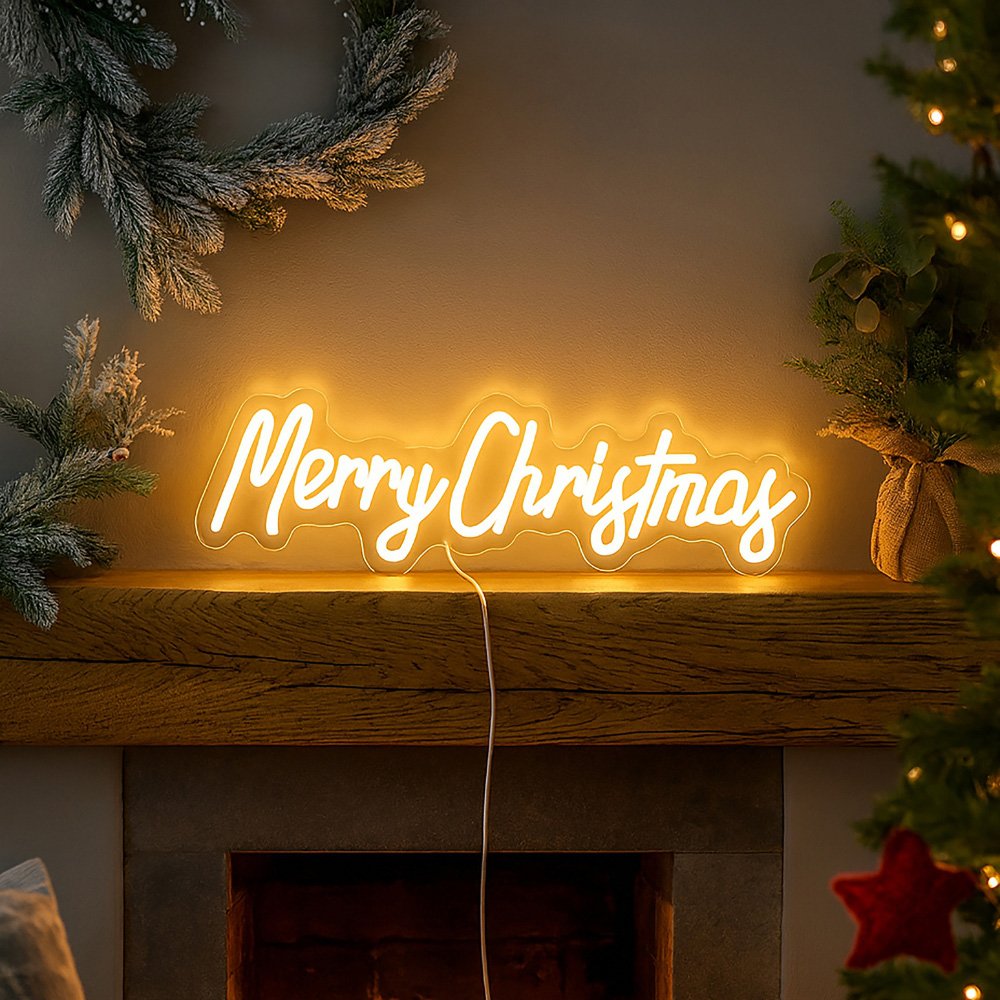Marco Paul Warm White LED Merry Christmas Neon Rope Light 42 x 14cm Image 3