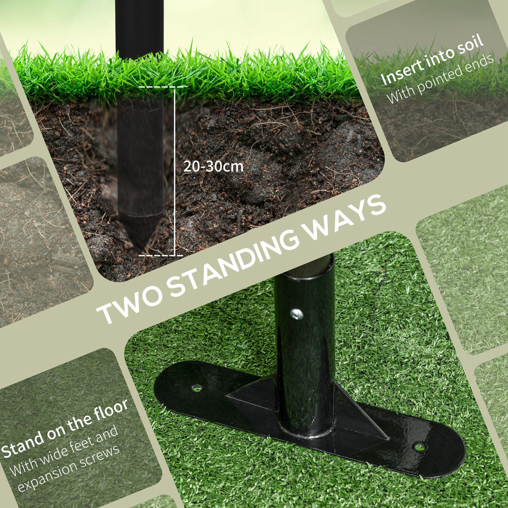 Outsunny 4.9 x 3ft Brown Metal Animal Barrier Garden Fence with 2 Standing Ways Image 6