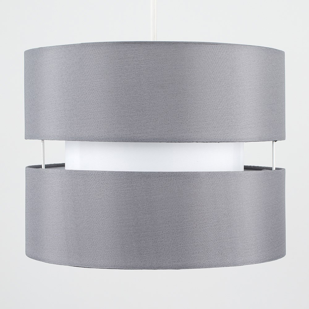 ValueLights Sophia 2 Tier Grey Ceiling Light Shade Small Image 3