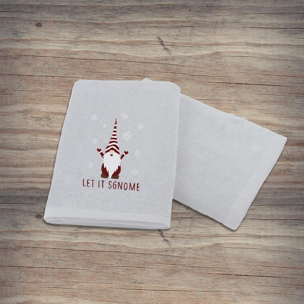 Noel Square Xmas Gonks White Hand Towel 2 Pack Image 5