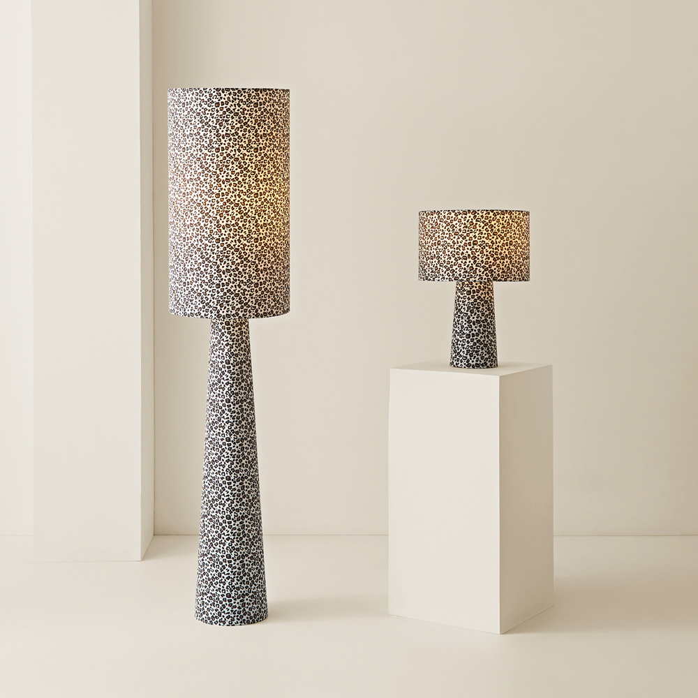 ValueLights Bertie Leopard Print Full Fabric Midi LED Floor Lamp Image 6