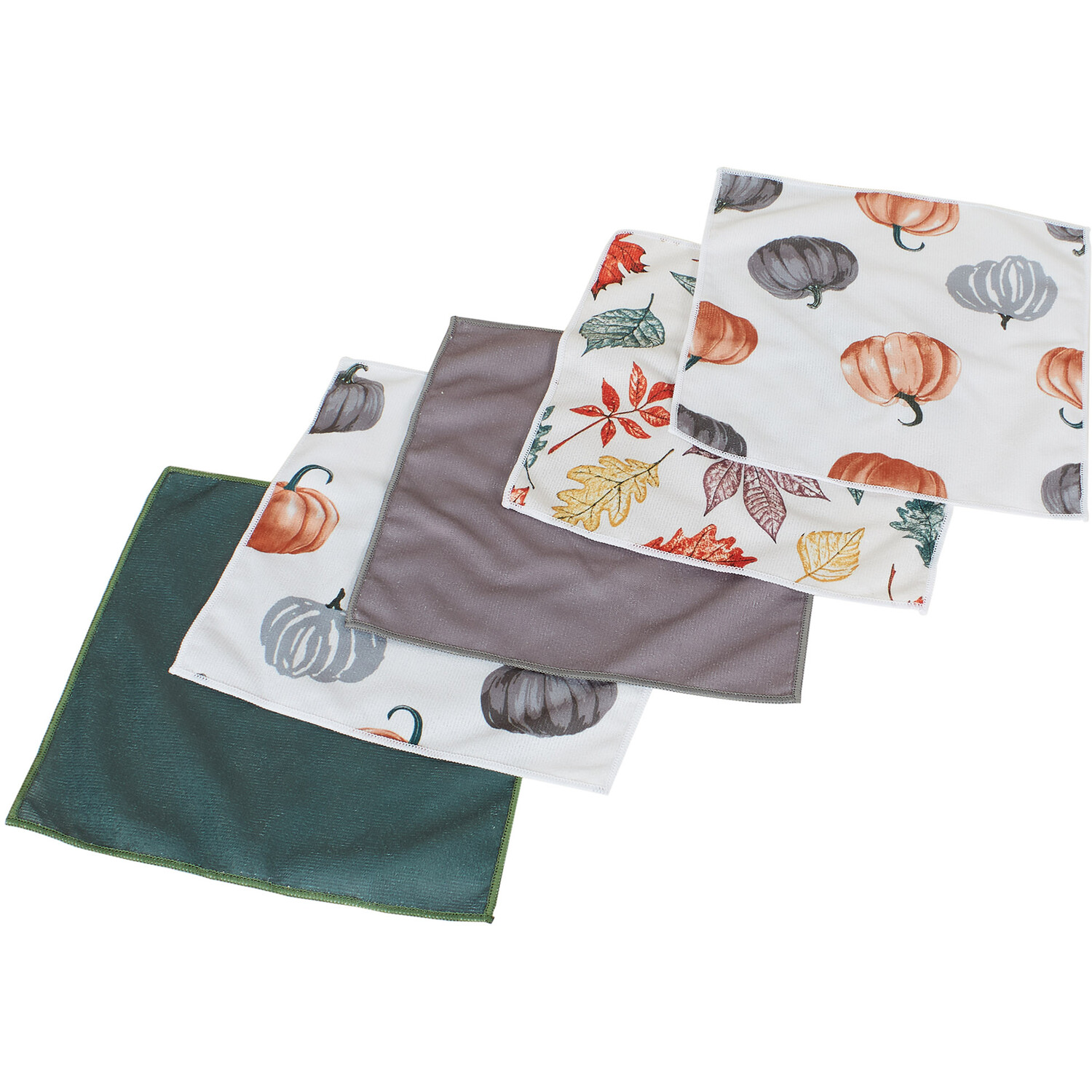 Pack of 5 Autumn Printed Microfibre Cloths Image 2