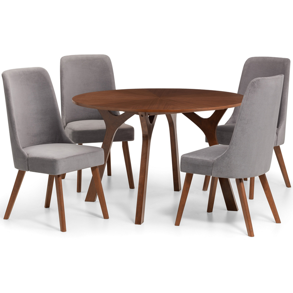 Julian Bowen Huxley 4 Seater Round Dining Table Set Image 2