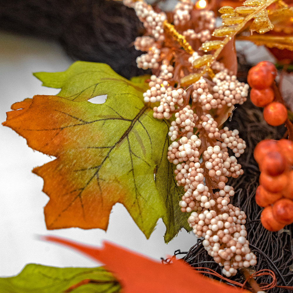 Norfolk Autumn Forest 150 Warm White LED Christmas Garland with Berries 183cm Image 6