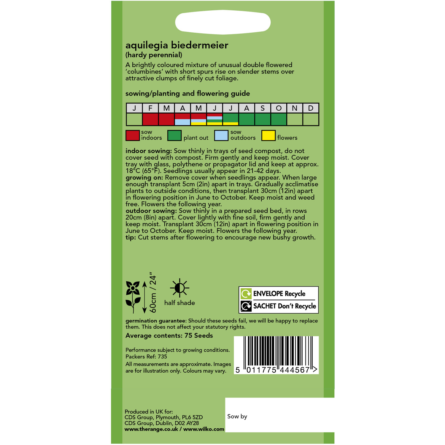 Wilko Aquilegia Biedermeier Seeds Image 2