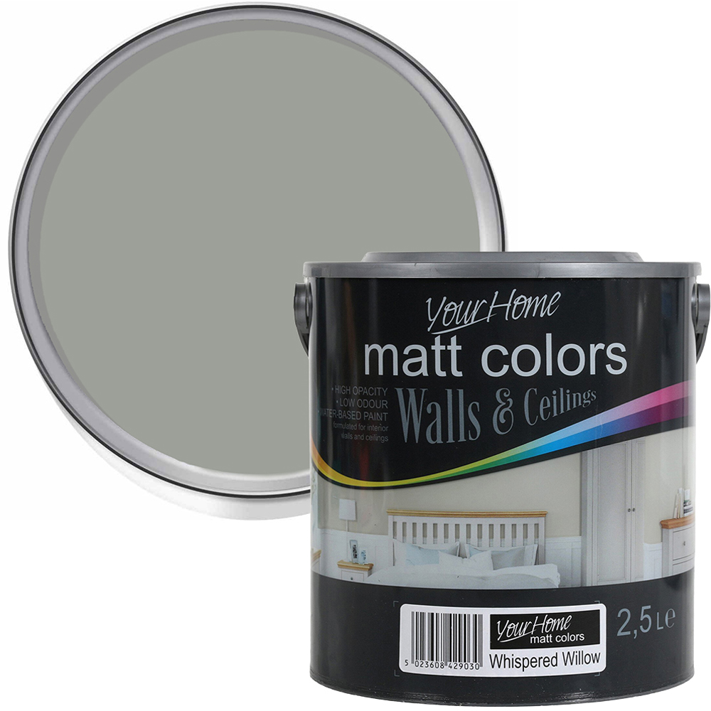 Your Home Walls & Ceilings Whispered Willow Matt Emulsion Paint 2.5L Image 1