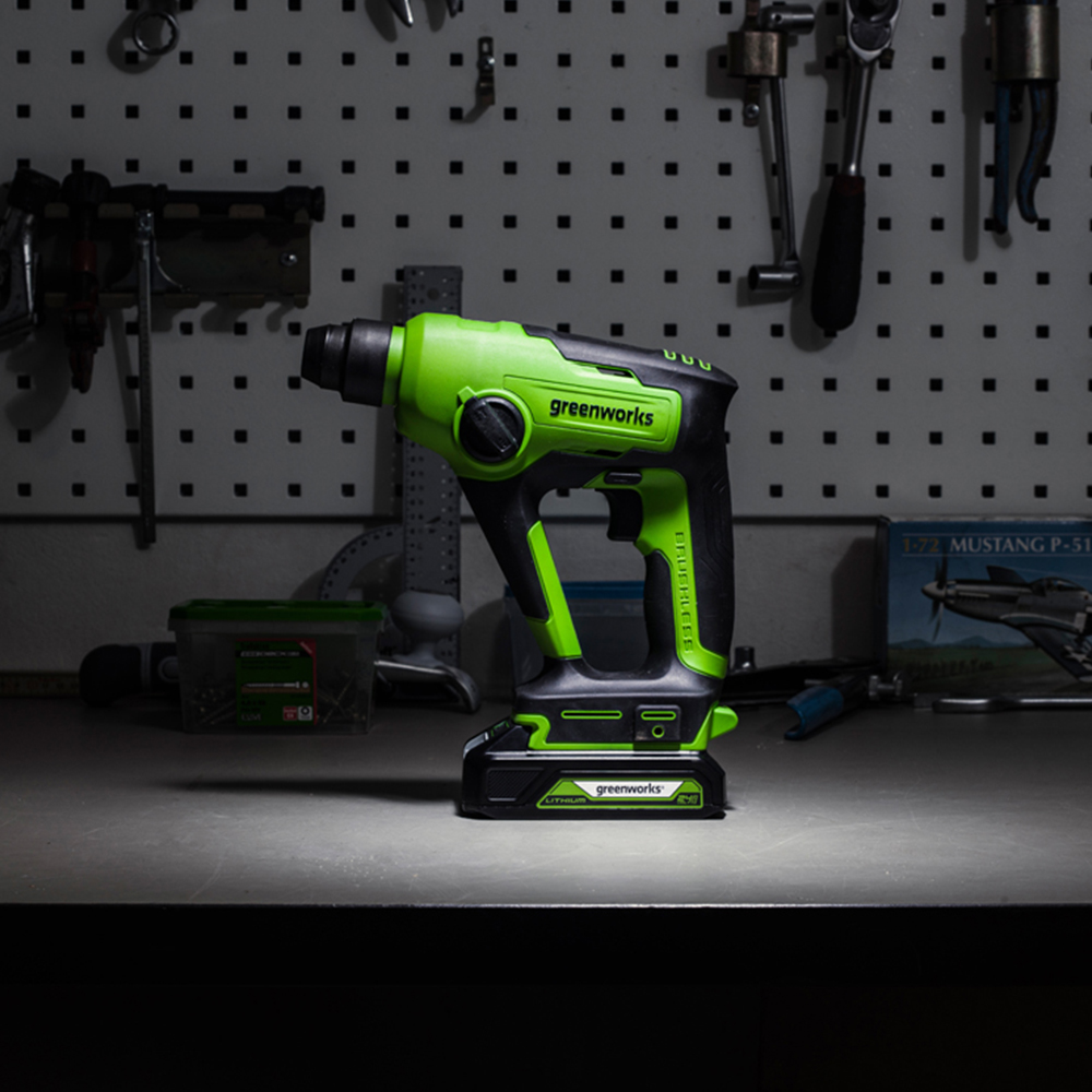 Greenworks GWGD24SDS1 24V Brushless 1.2J SDS Hammer Drill Bare Unit Image 2