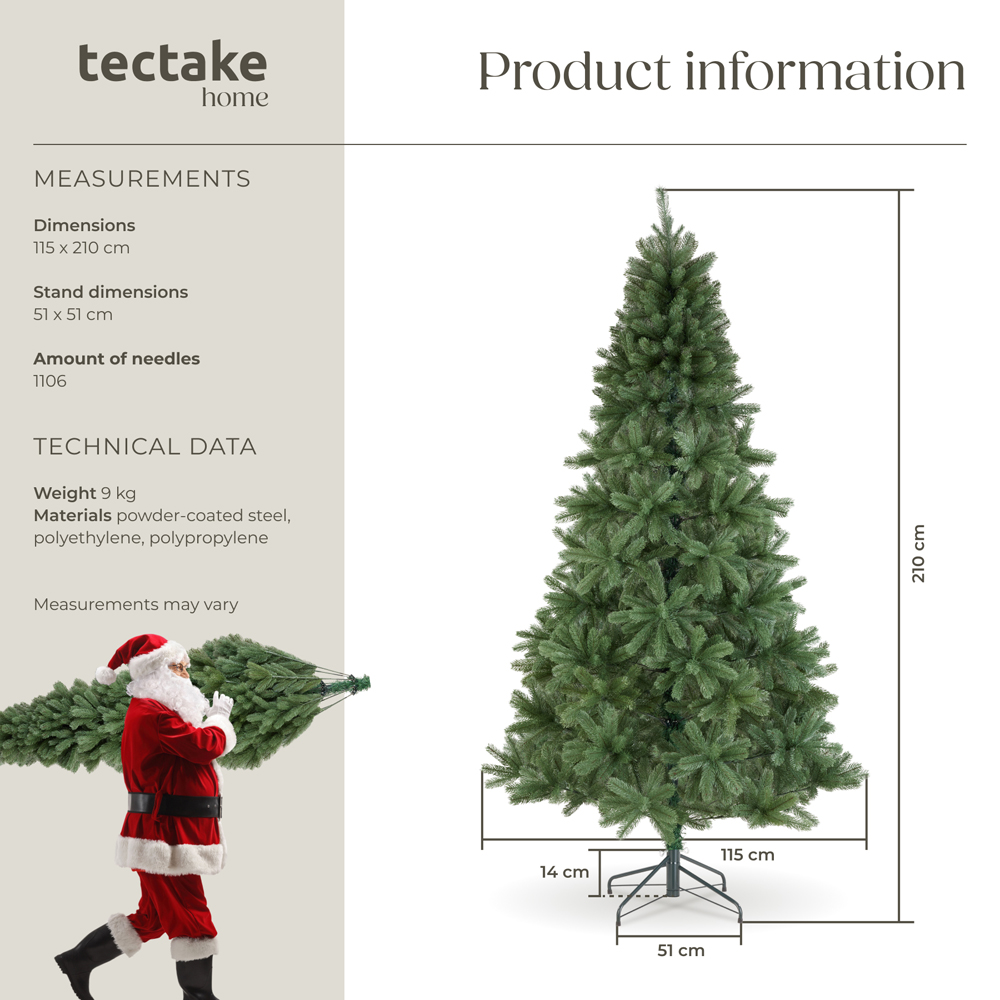 tectake Prancer Green Artificial Christmas Tree 6.8ft Image 9