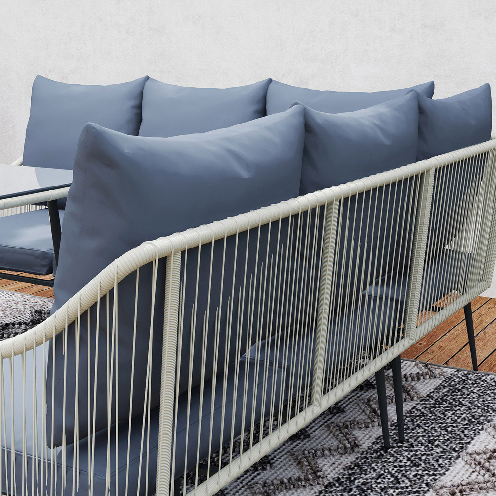 Outsunny 6 Seater Light Grey Garden Lounge Set Image 3