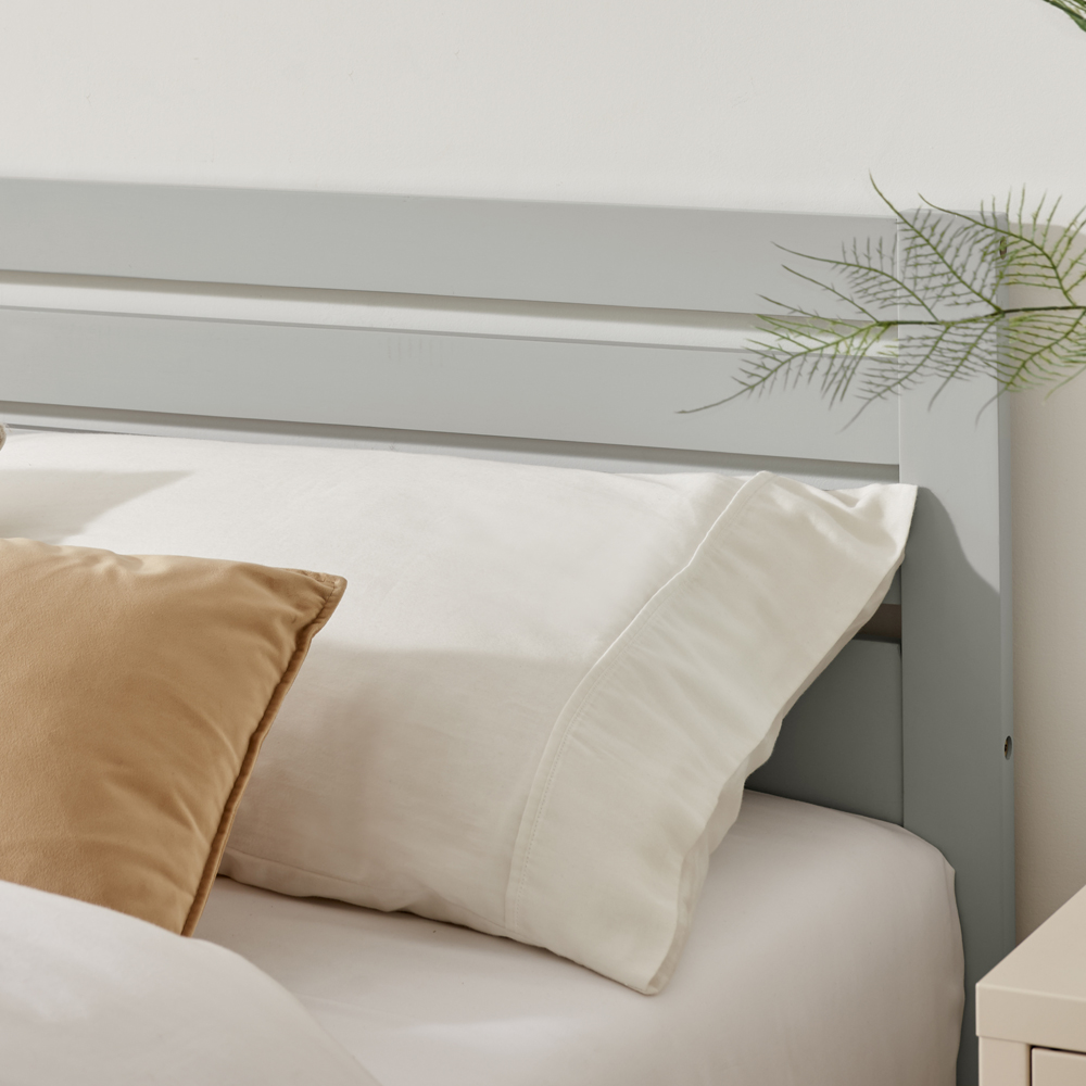 Furniturebox Cadhla Double Light Grey Solid Pine Bed Frame Image 3