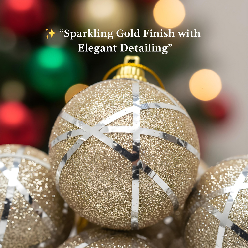 Shatchi Silver Glittered Soft Foam Shatterproof Bauble 12 Pack Image 4