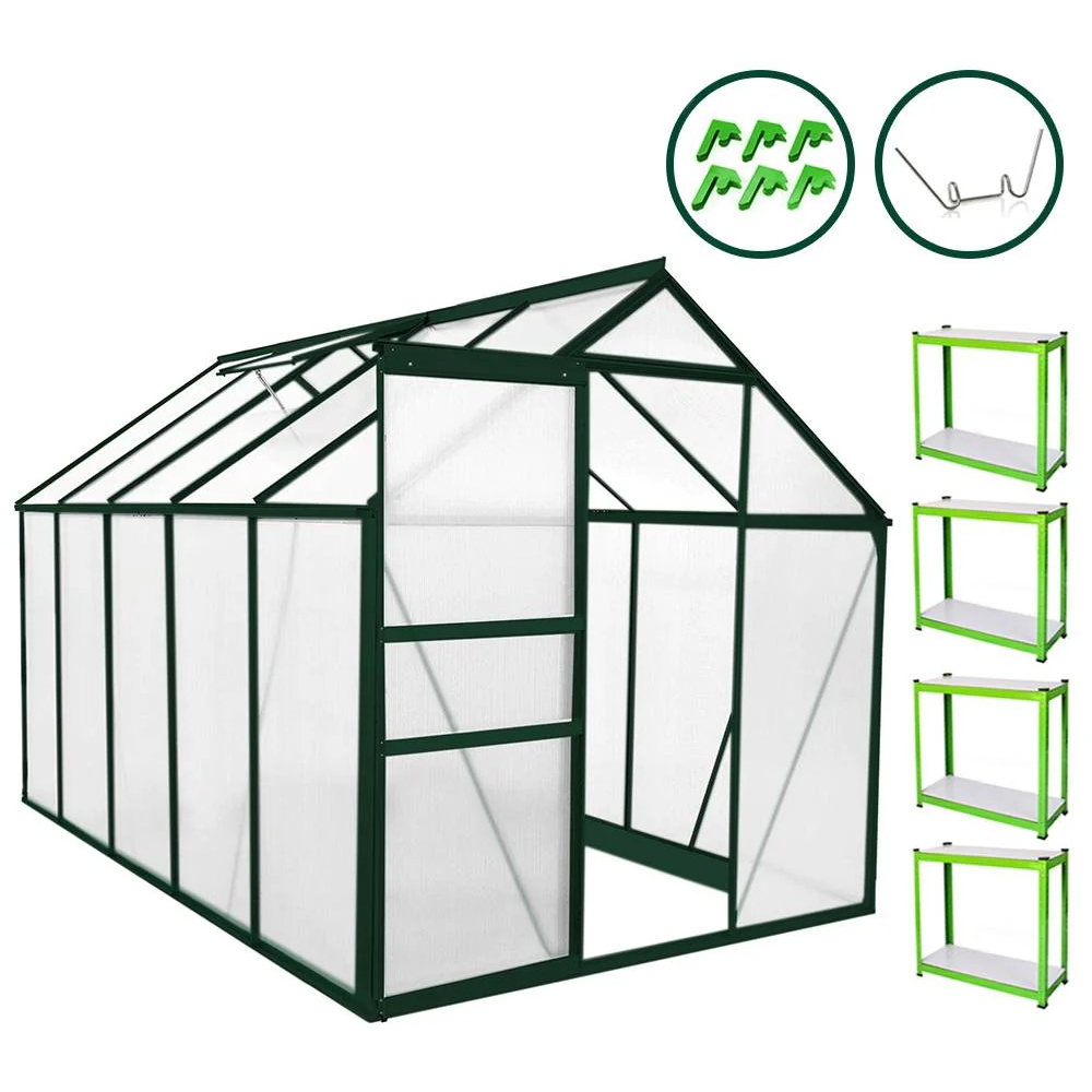 MonsterShop Green 6 x 10ft Greenhouse with Racking Image 7