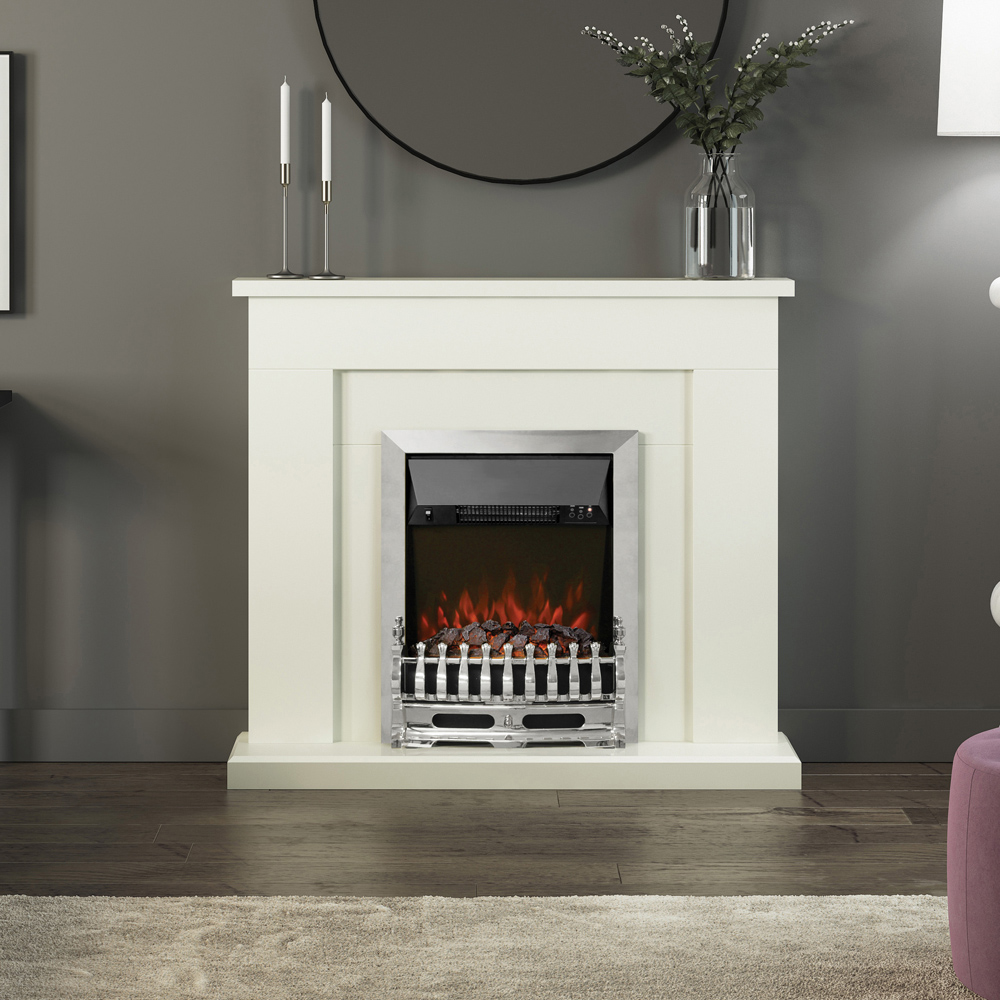 Be Modern Bayden Chrome Electric Fireplace Suite with Remote16 inch Image 2