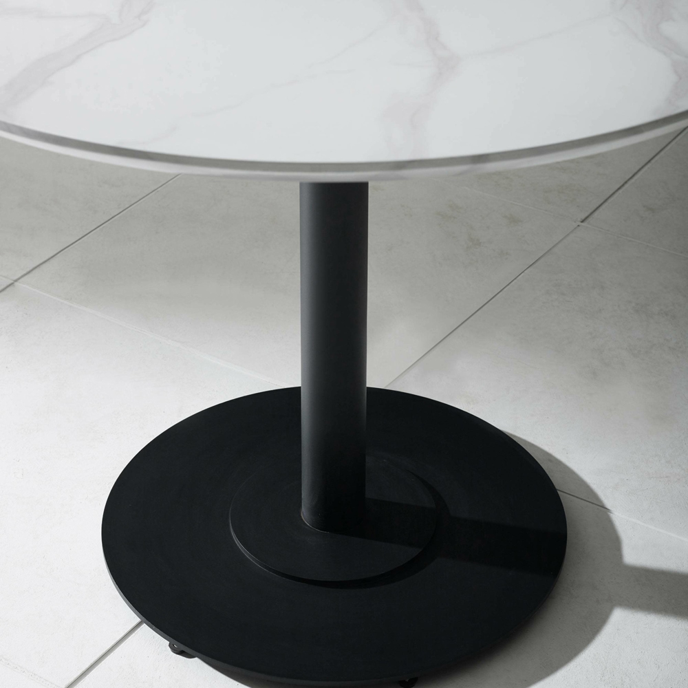Julian Bowen Luca 4 Seater Marble-Effect Round Dining Table White Image 5