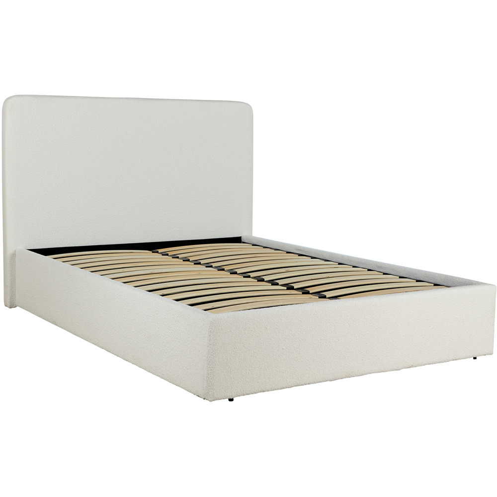 Home Source Serenity Small Double Boucle Gas Lift Ottoman Storage Bed Image 2