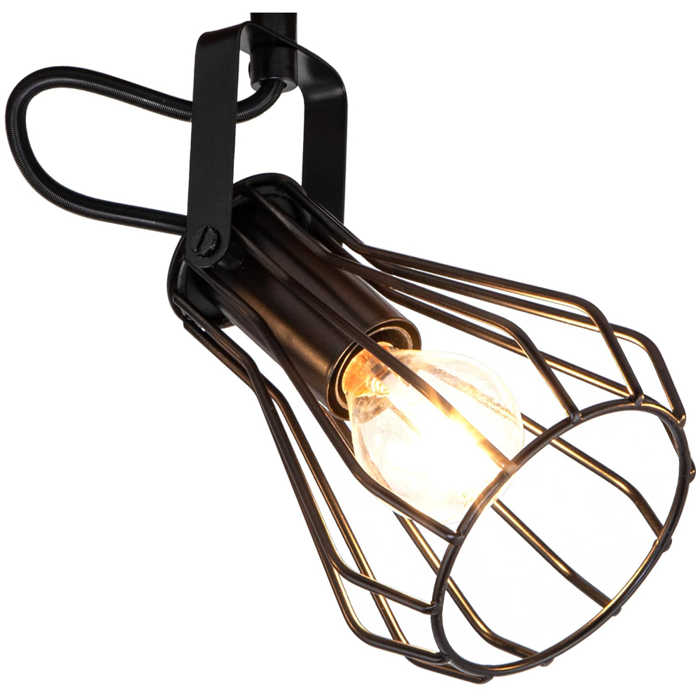 Cosylyte Kendan Matt Black 3 Light Wire Shade Spotlight Image 4