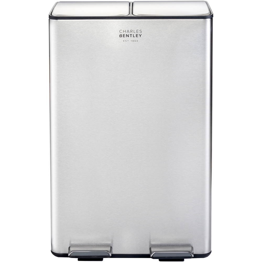 Charles Bentley 2 Compartment Stainless Steel Kitchen Pedal Bin 60L Image 4