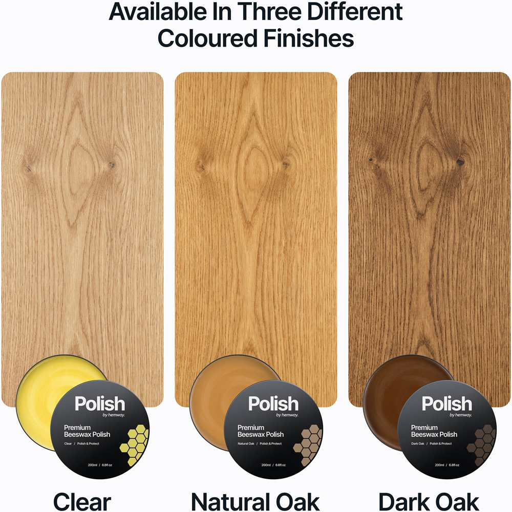 Hemway Premium Natural Clear Beeswax Furniture Polish 200ml with 2 Lint-Free Cloths Image 6