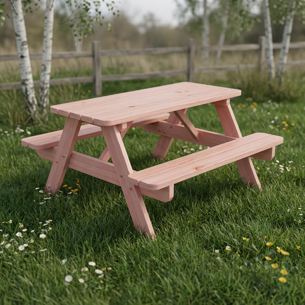 AMATA Children's Powder Pink Wooden Garden Table with Interchangeable Top Image 7