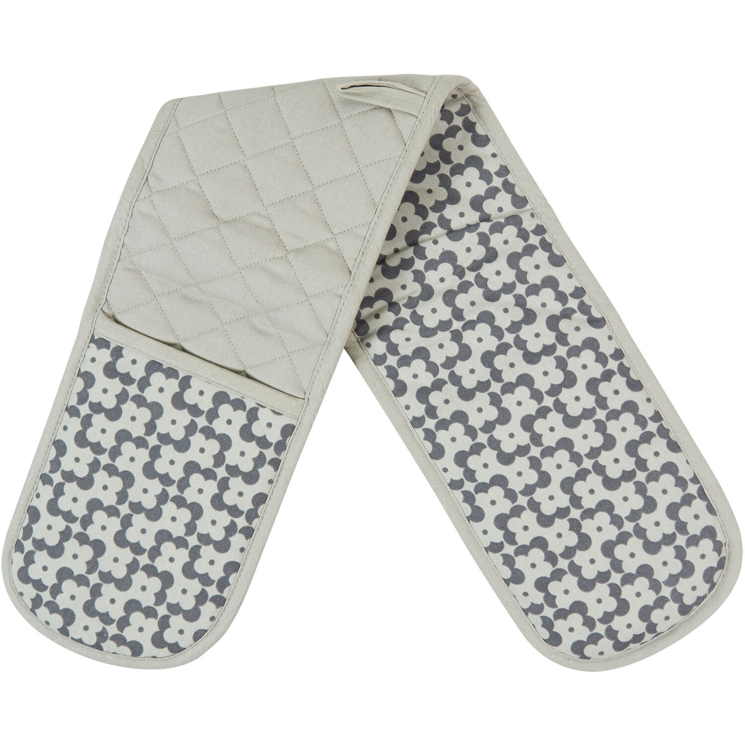 Geometric Double Oven Glove - Blue Image 2