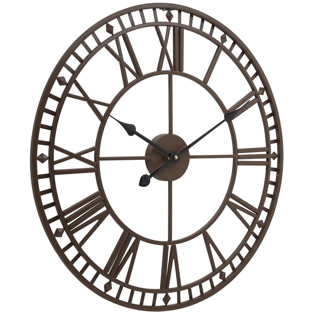 Garden Gear Bronze Roman Numeral Garden Wall Clock Image 3