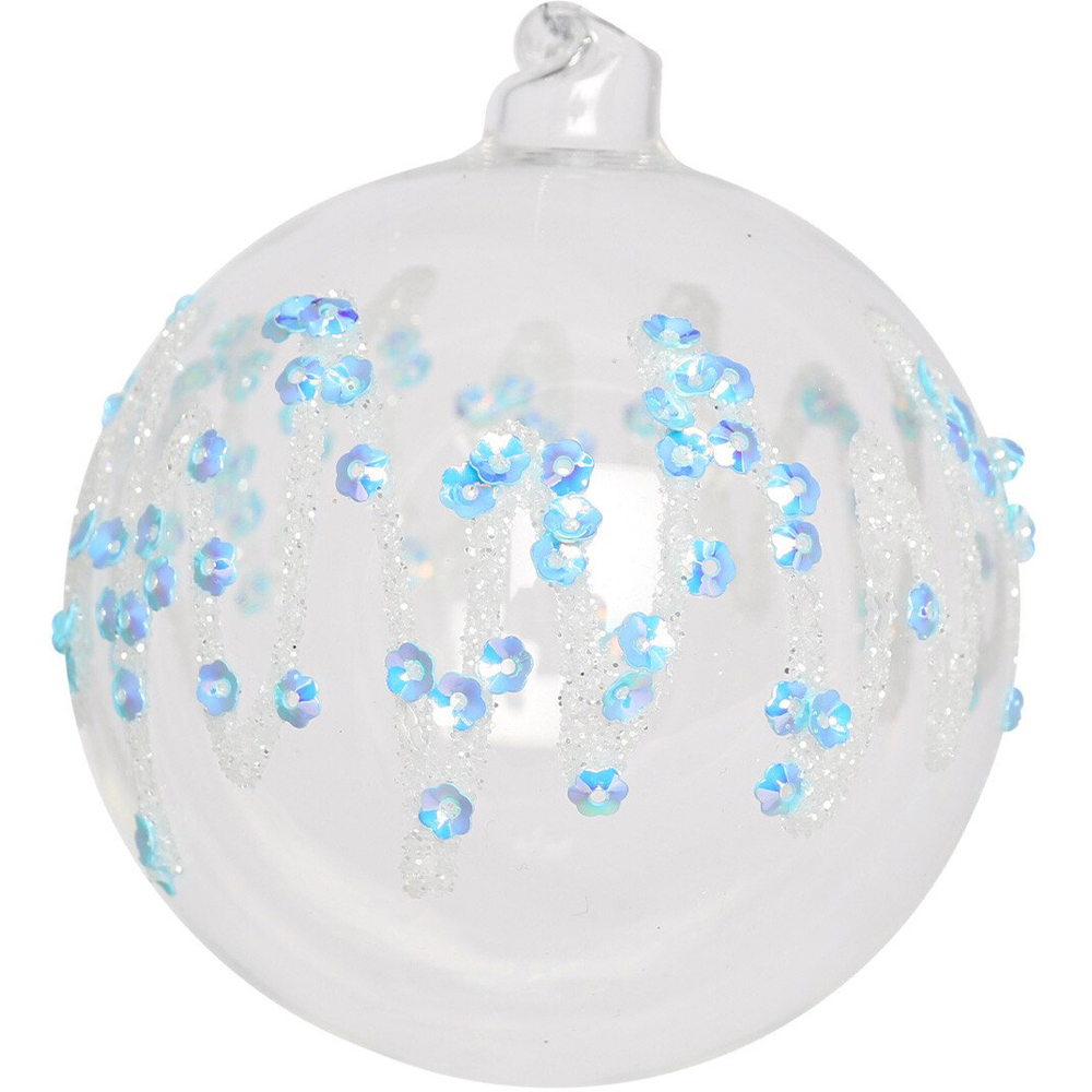 Clear Blue Sequin Bauble - Blue Image 3