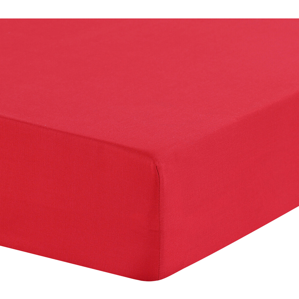 My Home King Size Red Polycotton Fitted Bed Sheet Image