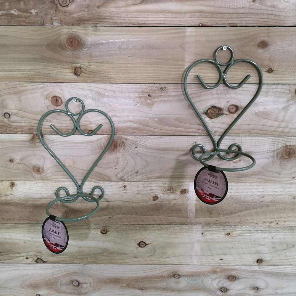 Samuel Alexander Amalfi Sage Green Steel Wall Mounted Plant Pot Holder 2 Pack Image 7