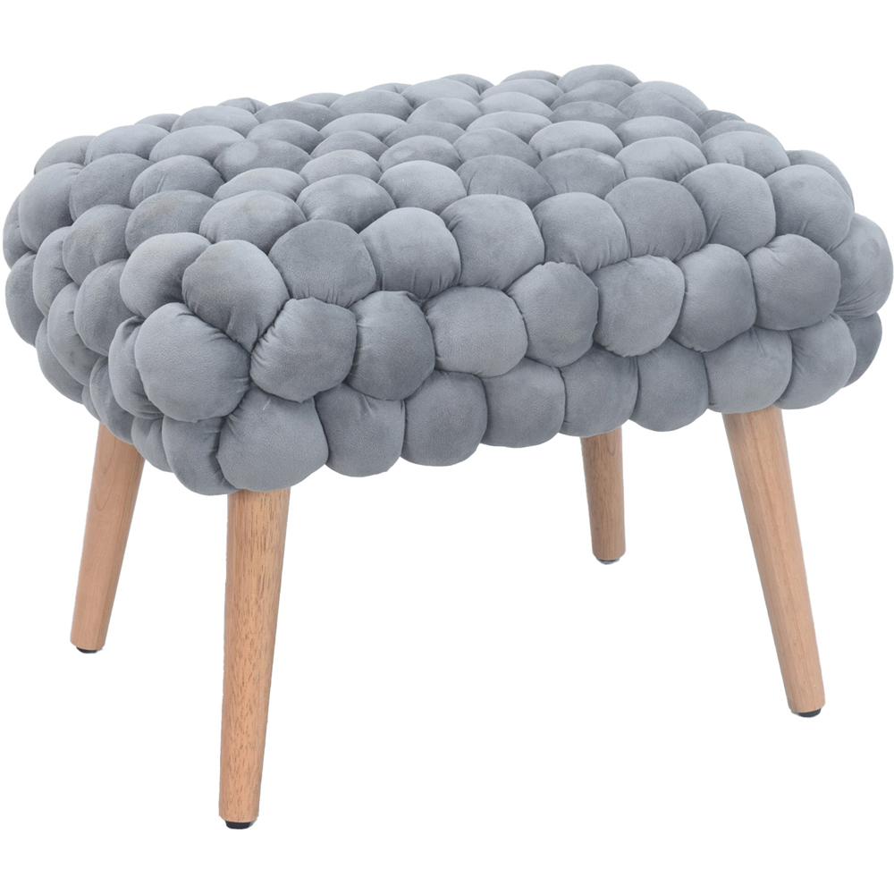 Artemis Home Cushla Grey Bubbly Velvet Small Footstool Image 2