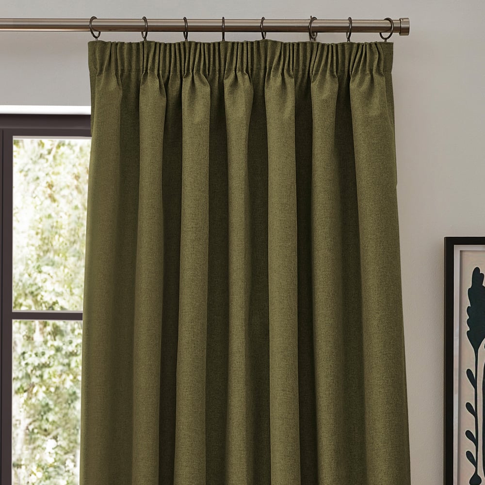 furn. Dawn Green Blackout Pencil Pleat Curtains 229 x 183cm Image 2