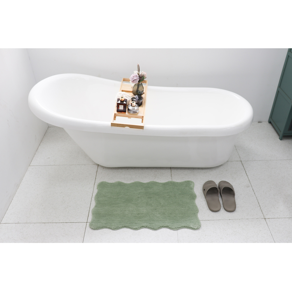 Scallop Bath Mat Sage Image 8