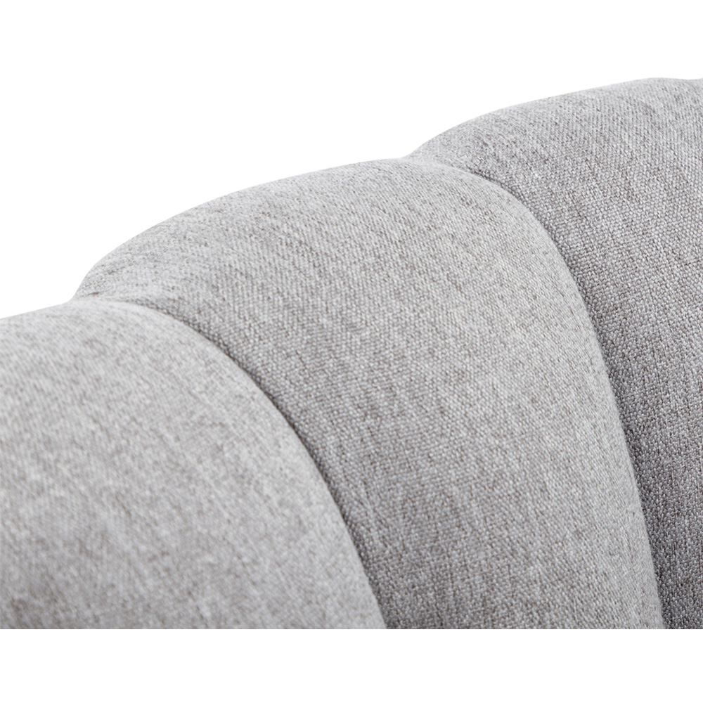 Living and Home Grey Modern Wing Back Armchair with Footstool Image 5