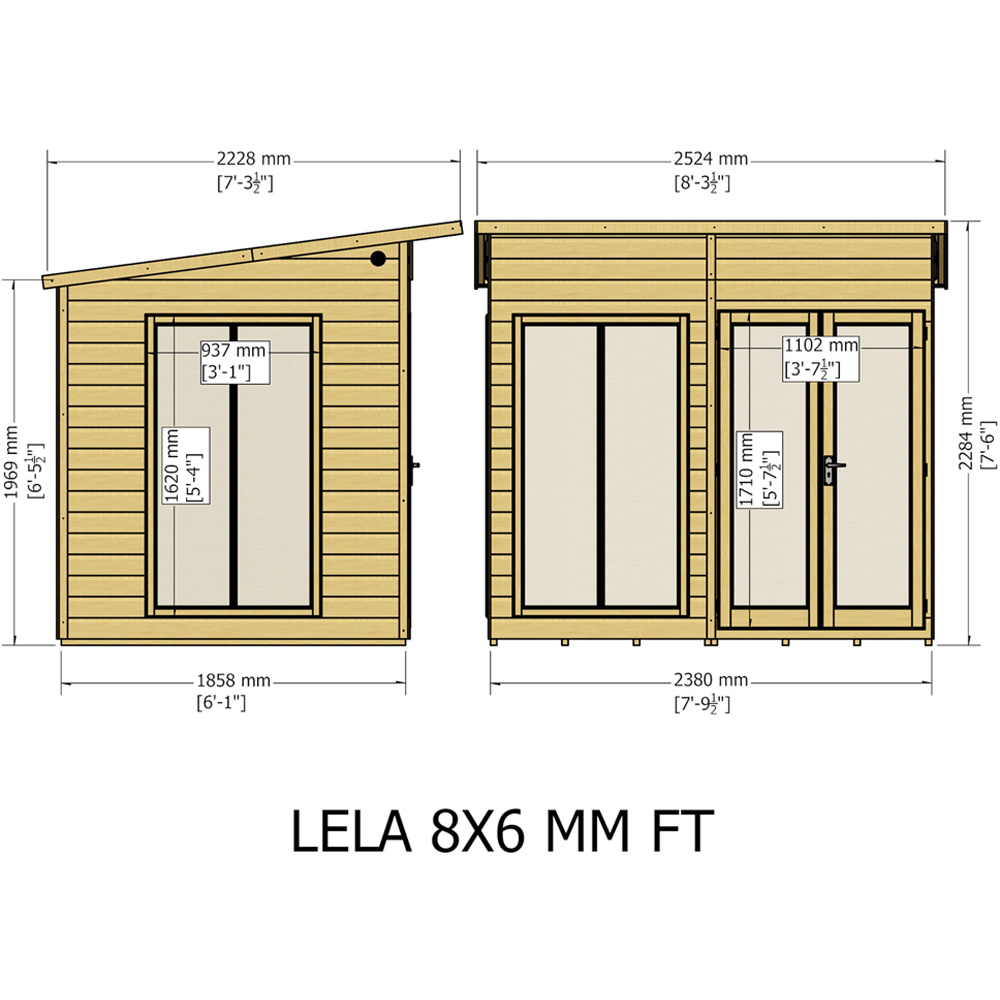 Shire Lela 8 x 6ft Double Door Summerhouse Image 9