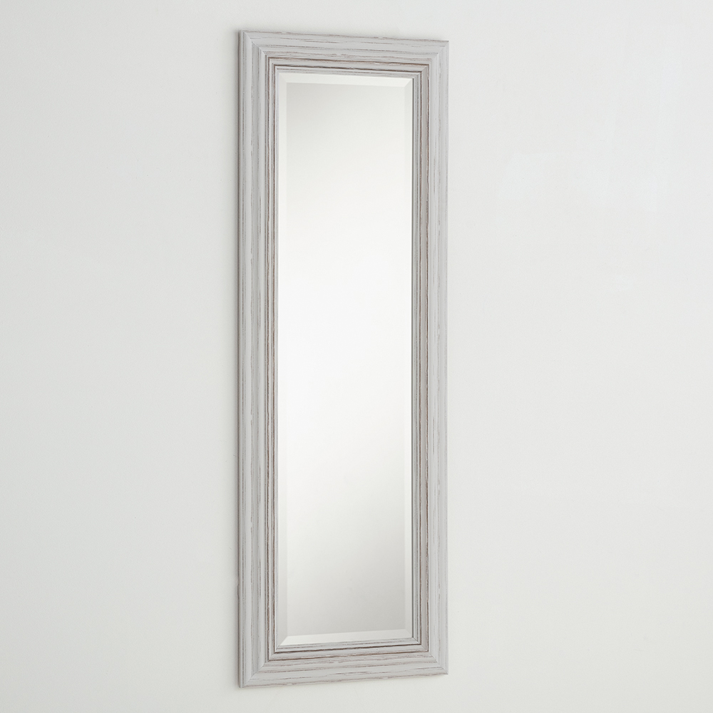 Yearn Distressed White Bevelled Dressing Mirror 128.5 x 44.5cm Image 2