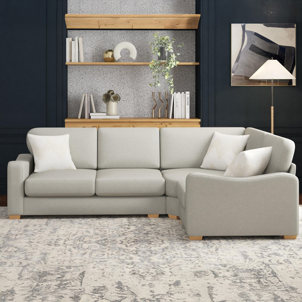 Theadford 3 Seater Venice Mink Fixed Back Right Hand Corner Sofa Image 5