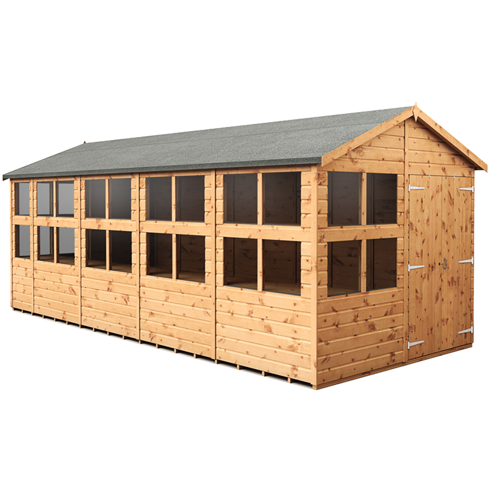 Empire Sheds 8 x 18ft 2 Door Dipped Treated Tongue and Groove Apex Potting Shed Image 1