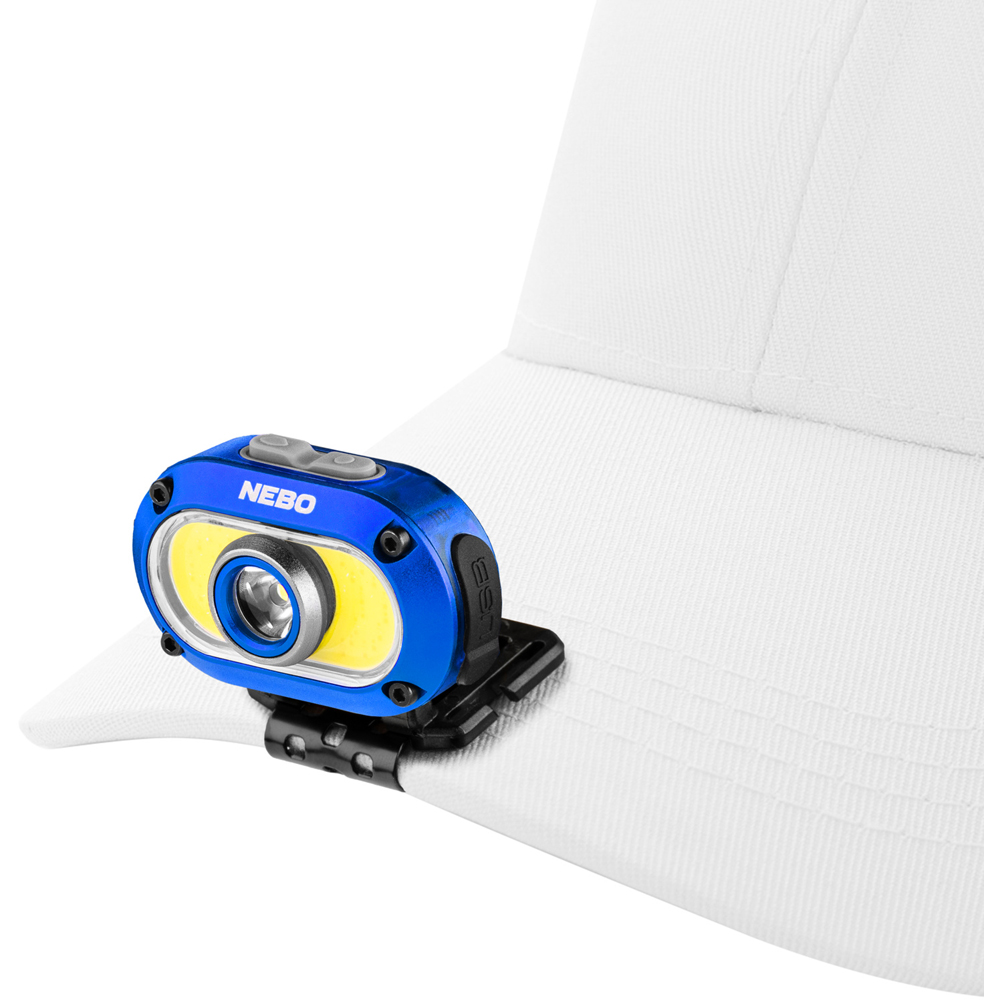 Nebo Mycro 550+ 2-in-1 550 Lumens Blue Rechargeable Detachable Headlamp and Cap Light Image 3